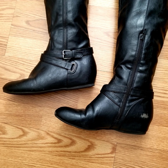 Over the Knee Boots - G by Guess - Faux Leather - Picture 2 of 8